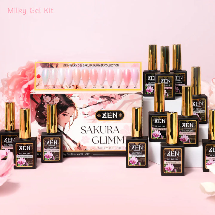 ZEN | Milky Gel Polish Sakura Glimmer Collection #46 Glimmer Glam Sakura