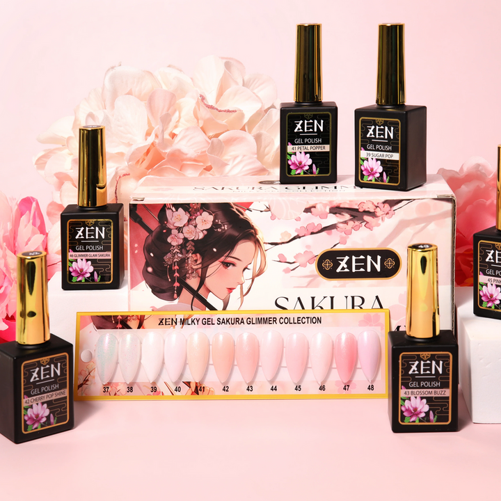 ZEN | Milky Gel Polish Sakura Glimmer Collection #46 Glimmer Glam Sakura