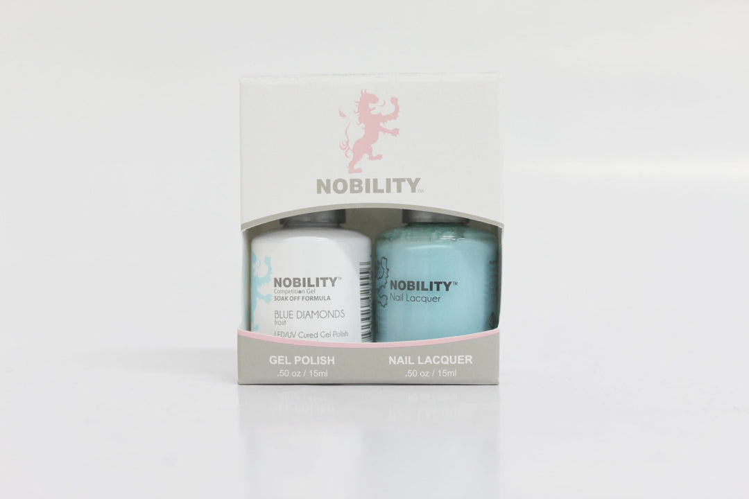 LeChat Nobility Dual Set Gel Nail Polish & Nail Lacquer NBCS105 Blue Diamonds