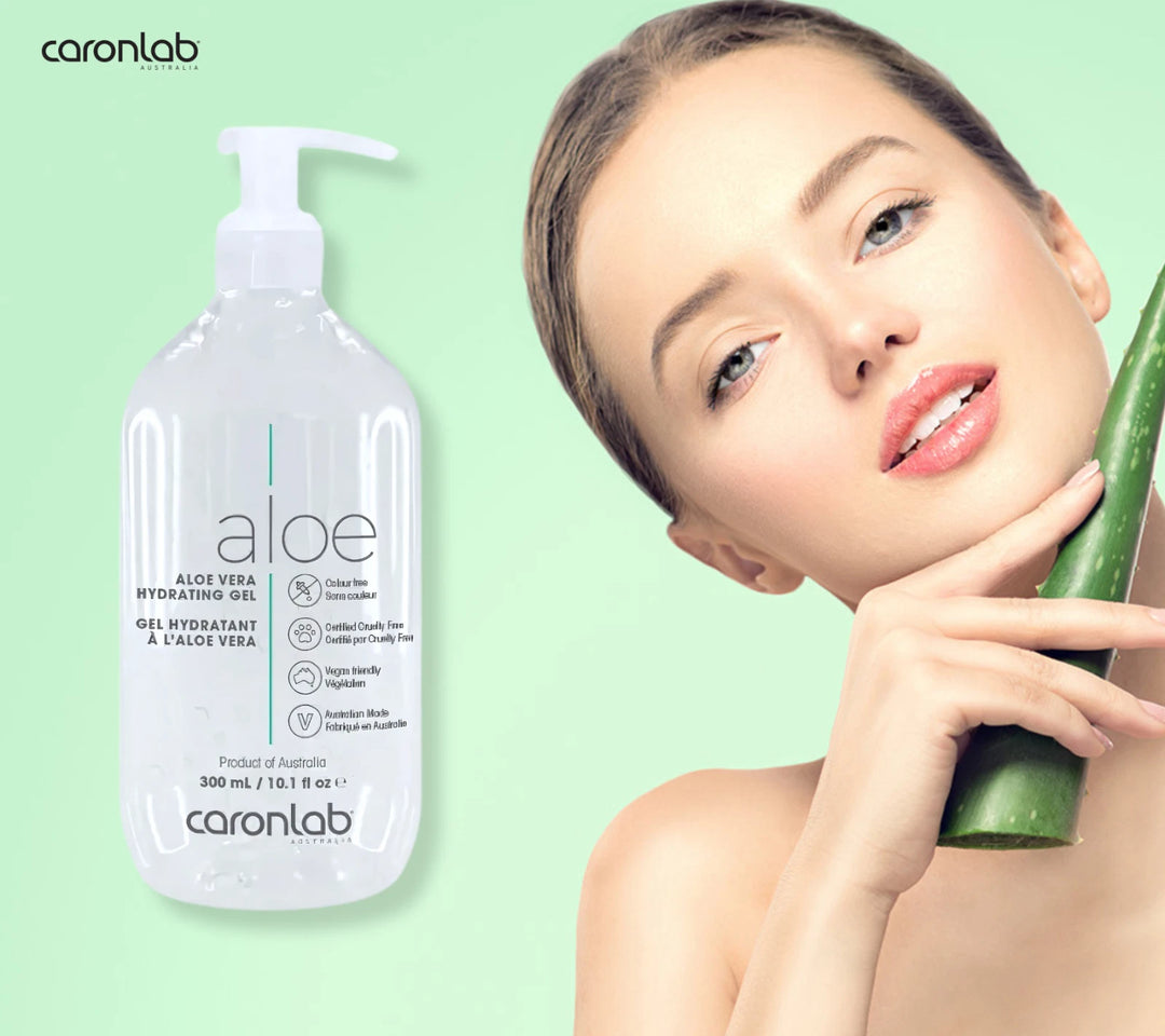 Caronlab Aloe Vera Gel 300ml – Hydrating & Soothing Gel for Waxing, Sunburn, Laser & Irritated Skin