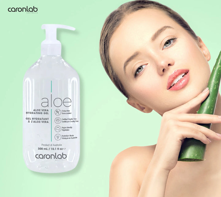 Caronlab Aloe Vera Gel 300ml – Hydrating & Soothing Gel for Waxing, Sunburn, Laser & Irritated Skin