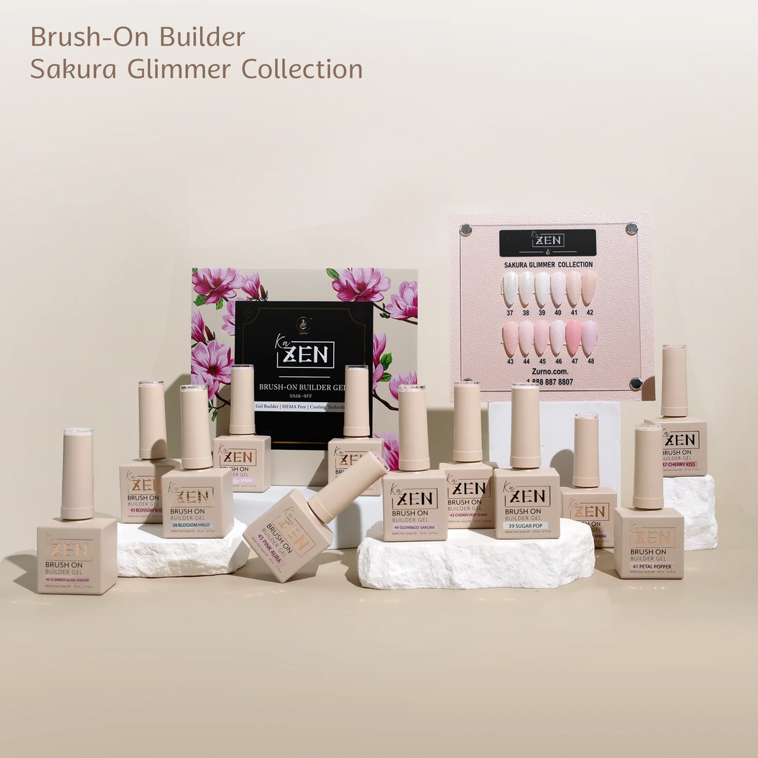 ZEN Brush On Builder Gel (48) - 20mL | HEMA-Free & Soak-Off Builder in a Bottle