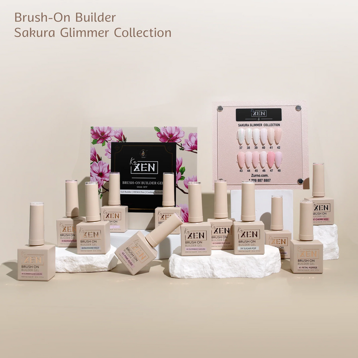 ZEN Brush On Builder Gel (48) - 20mL | HEMA-Free & Soak-Off Builder in a Bottle